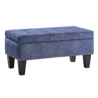 OSP Home Furnishings SB568-B77 Clement Storage Bench- Bailey Denim